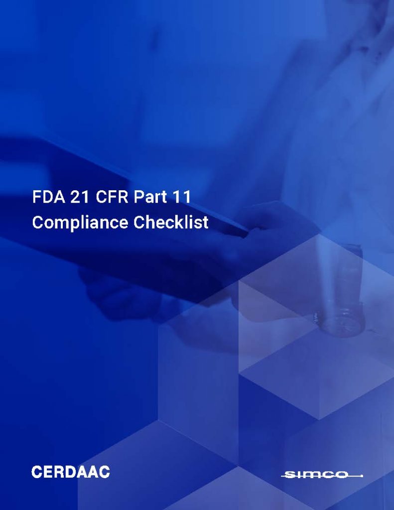 cover page for the fda 21 cfr part 11 compliance checklist