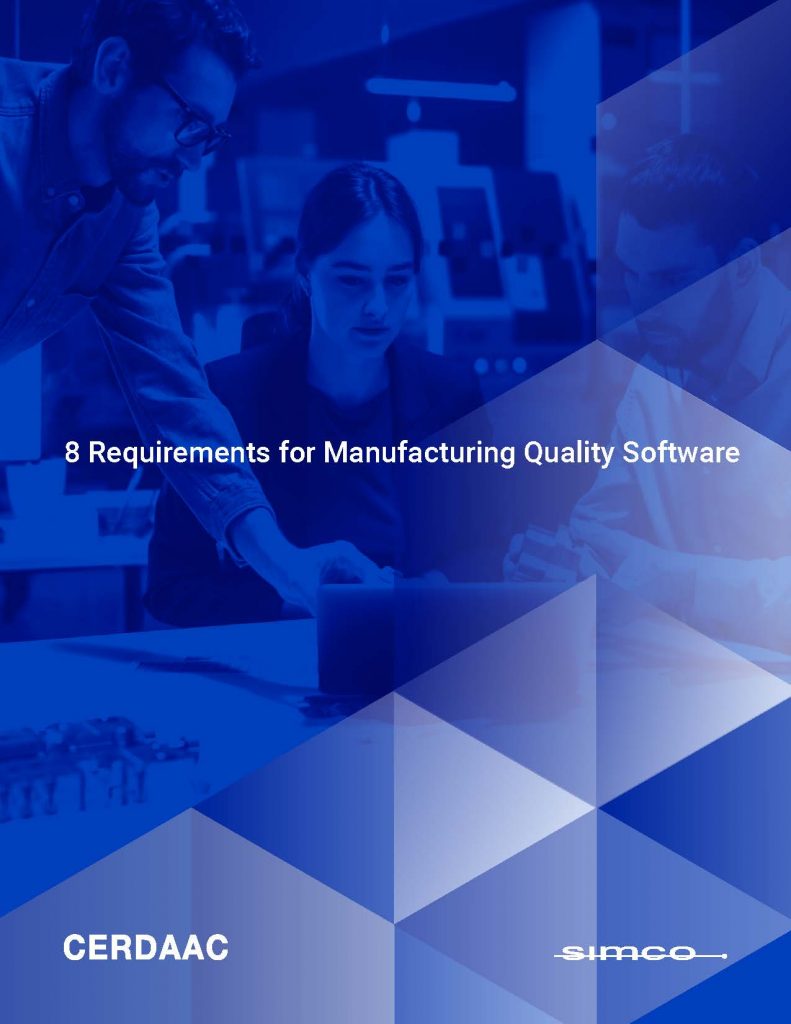 cover page for 8 requirements for manufacturing quality software