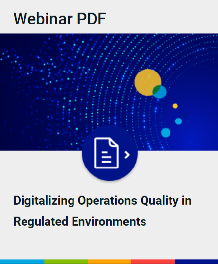 poster for digitalizing operations quality in regulated environments webinar pdf