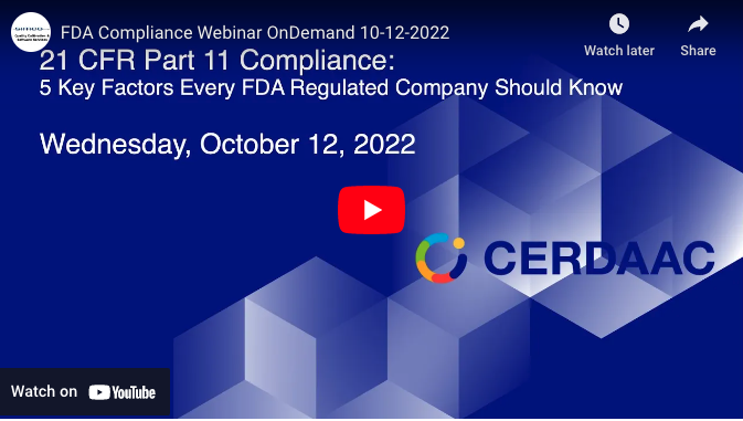 CERDAAC Demo Presentation FDA 21 CFR Part 11 Compliance